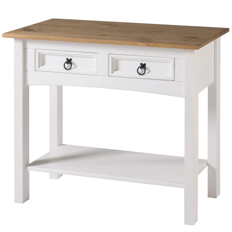 Wood Hall Table Console with 2 Drawers